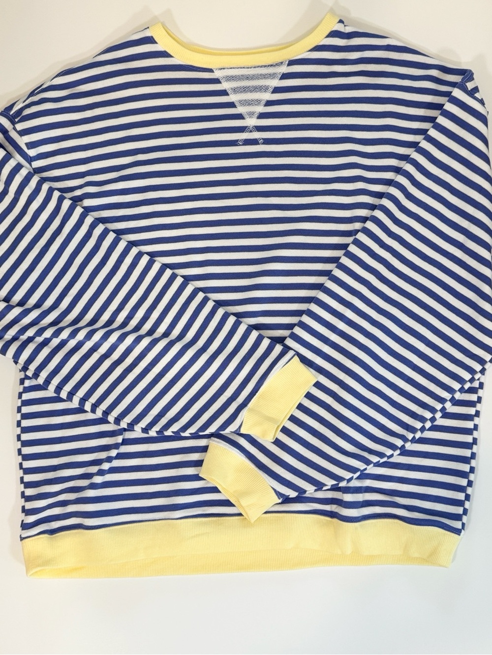 Free People We The Free Classic Striped Oversized Crewneck Cobalt XL
